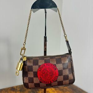 Louis Vuitton Damier Ebene Trunks & Bags Mini Pochette Bag